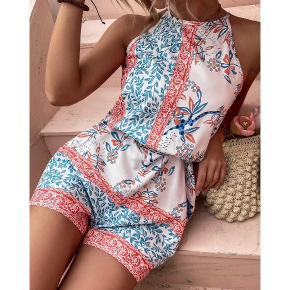 Boho Botanical Halter Romper - Picture 5 of 6
